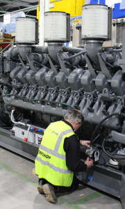 Engineer testing generator